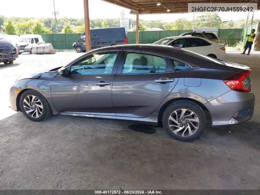 2018 Honda Civic Ex VIN: 2HGFC2F70JH559242 Lot: 40172572