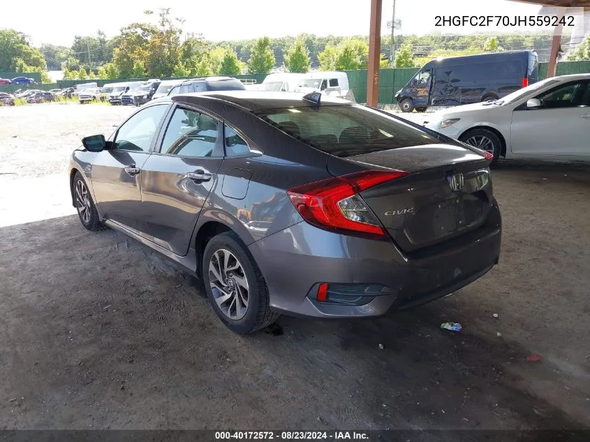 2HGFC2F70JH559242 2018 Honda Civic Ex