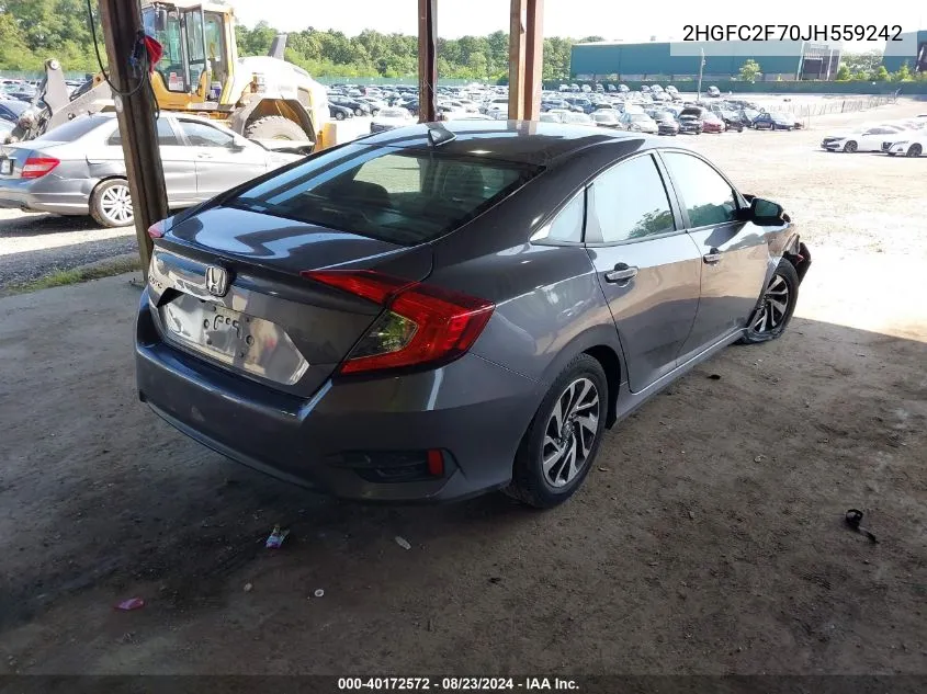 2018 Honda Civic Ex VIN: 2HGFC2F70JH559242 Lot: 40172572