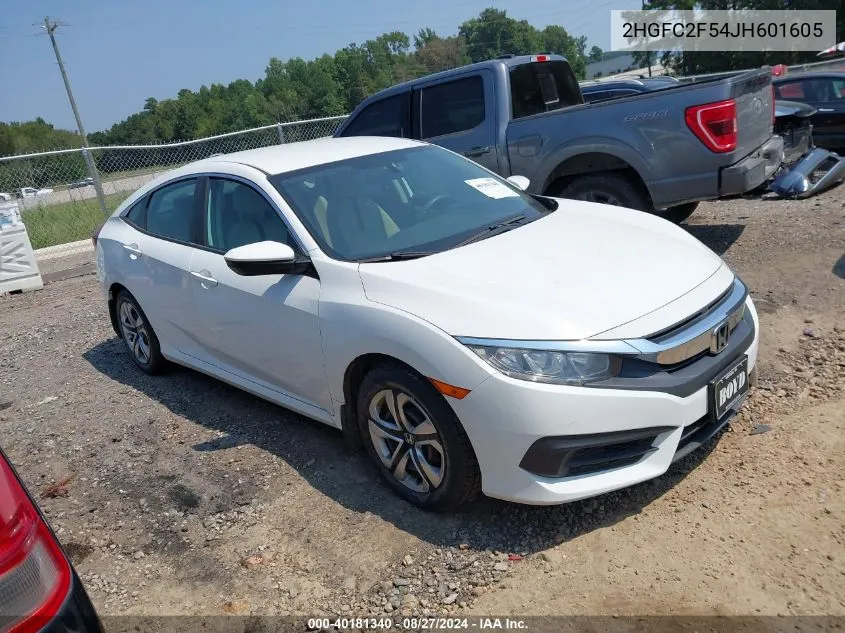 2HGFC2F54JH601605 2018 Honda Civic Lx