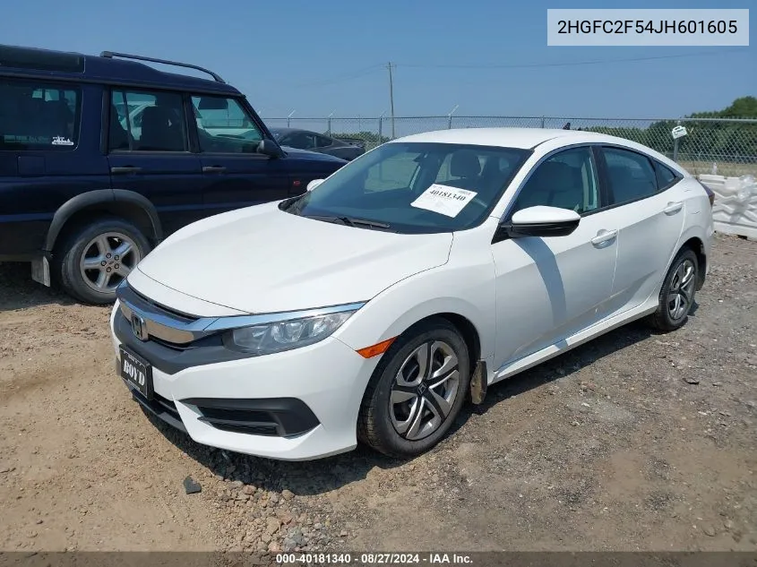 2HGFC2F54JH601605 2018 Honda Civic Lx