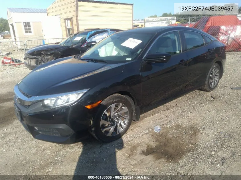 2018 Honda Civic Ex VIN: 19XFC2F74JE039457 Lot: 40183506