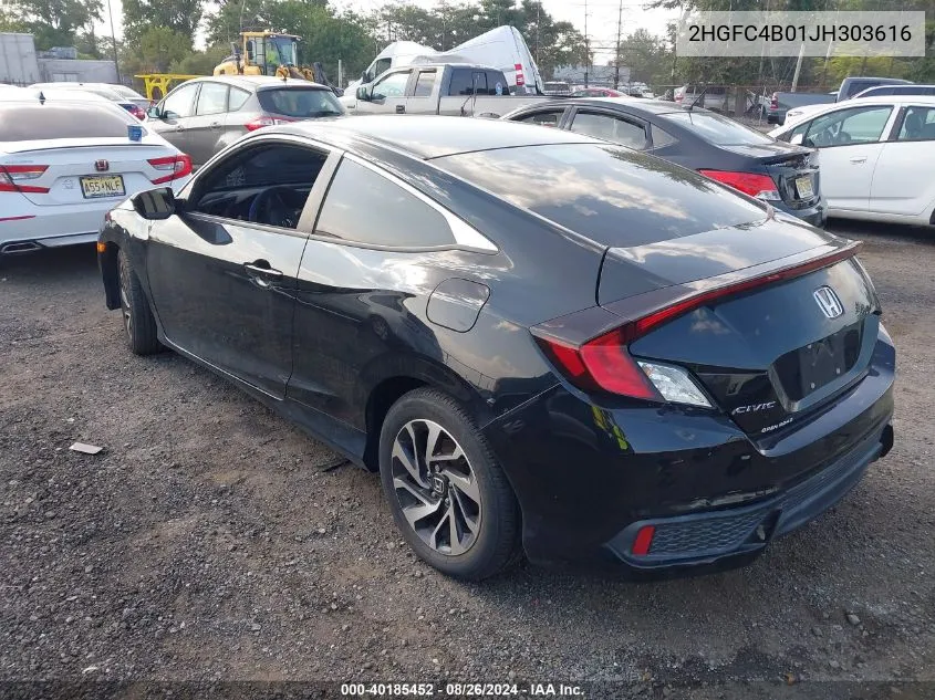 2018 Honda Civic Lx-P VIN: 2HGFC4B01JH303616 Lot: 40185452