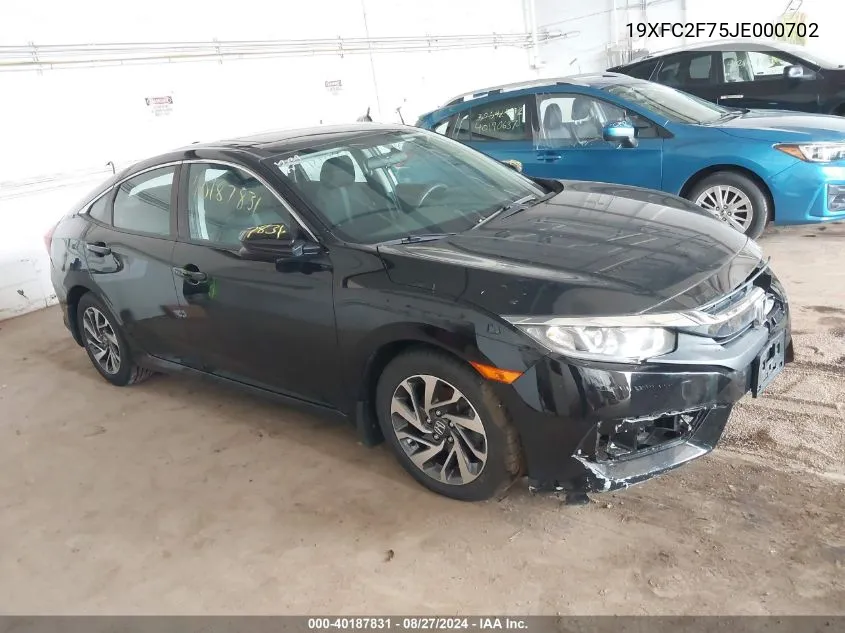 2018 Honda Civic Ex VIN: 19XFC2F75JE000702 Lot: 40187831