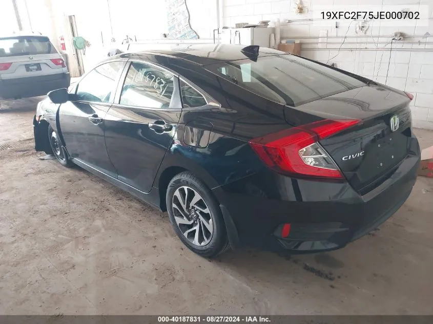 19XFC2F75JE000702 2018 Honda Civic Ex