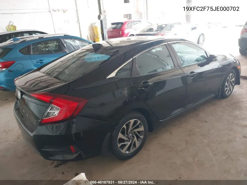 2018 Honda Civic Ex VIN: 19XFC2F75JE000702 Lot: 40187831