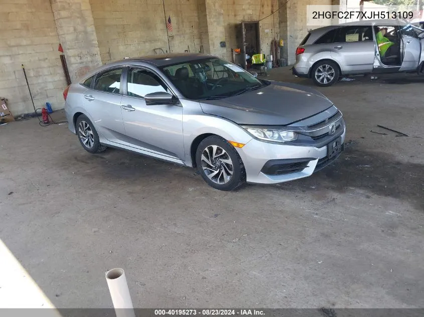 2018 Honda Civic Ex VIN: 2HGFC2F7XJH513109 Lot: 40195273