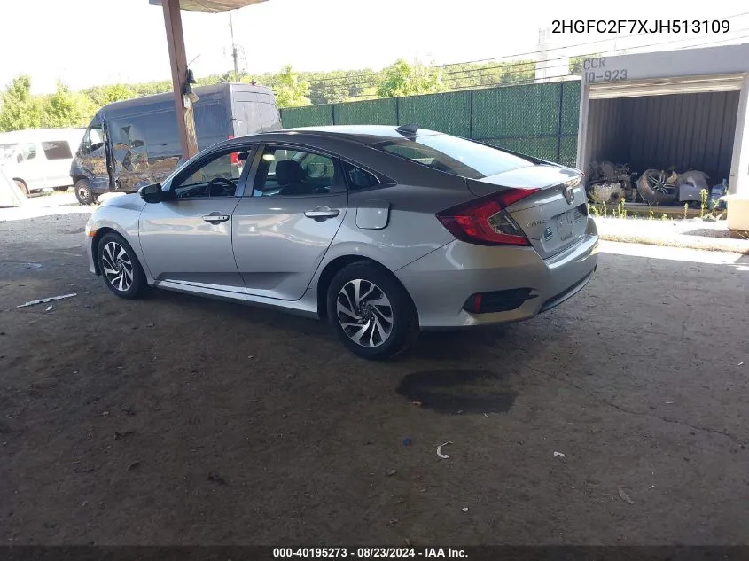 2HGFC2F7XJH513109 2018 Honda Civic Ex