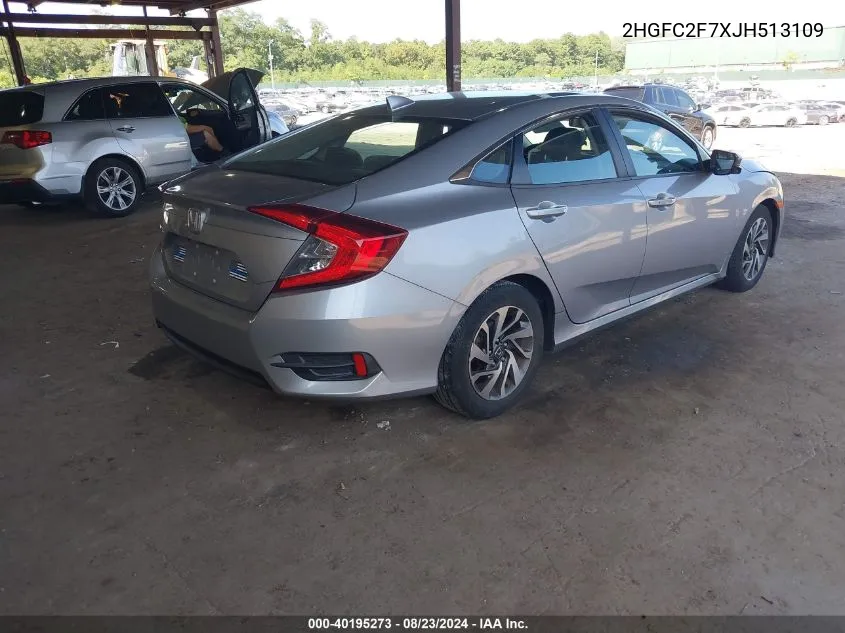 2018 Honda Civic Ex VIN: 2HGFC2F7XJH513109 Lot: 40195273