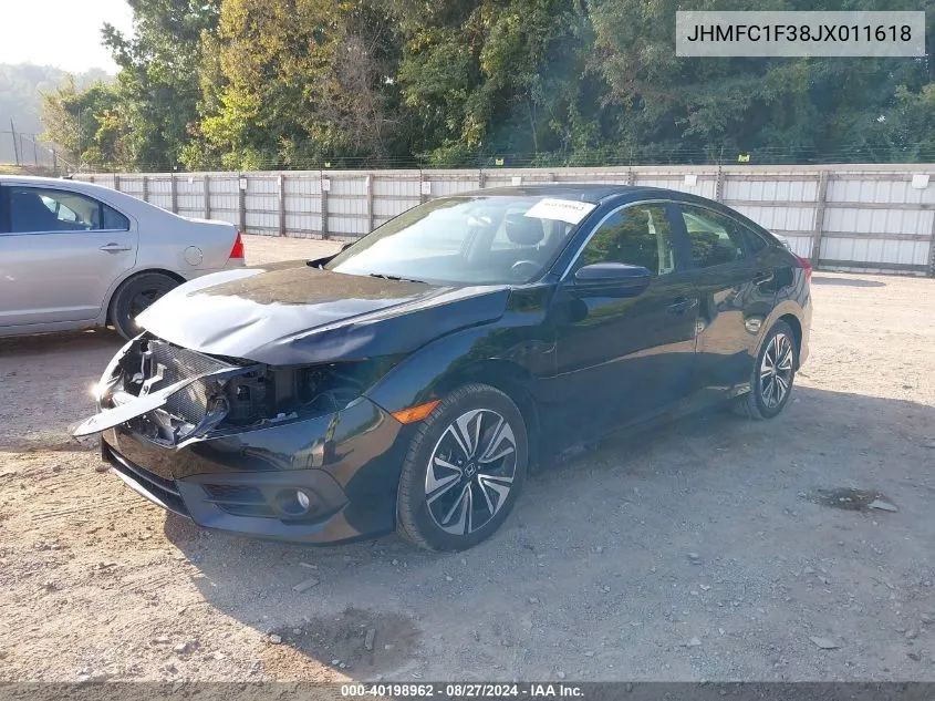 2018 Honda Civic Ex-T VIN: JHMFC1F38JX011618 Lot: 40198962