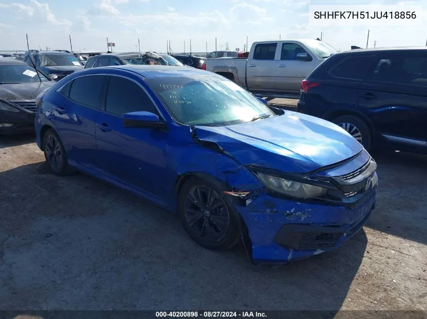 SHHFK7H51JU418856 2018 Honda Civic Ex