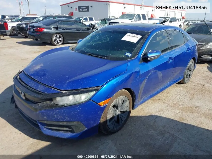 SHHFK7H51JU418856 2018 Honda Civic Ex