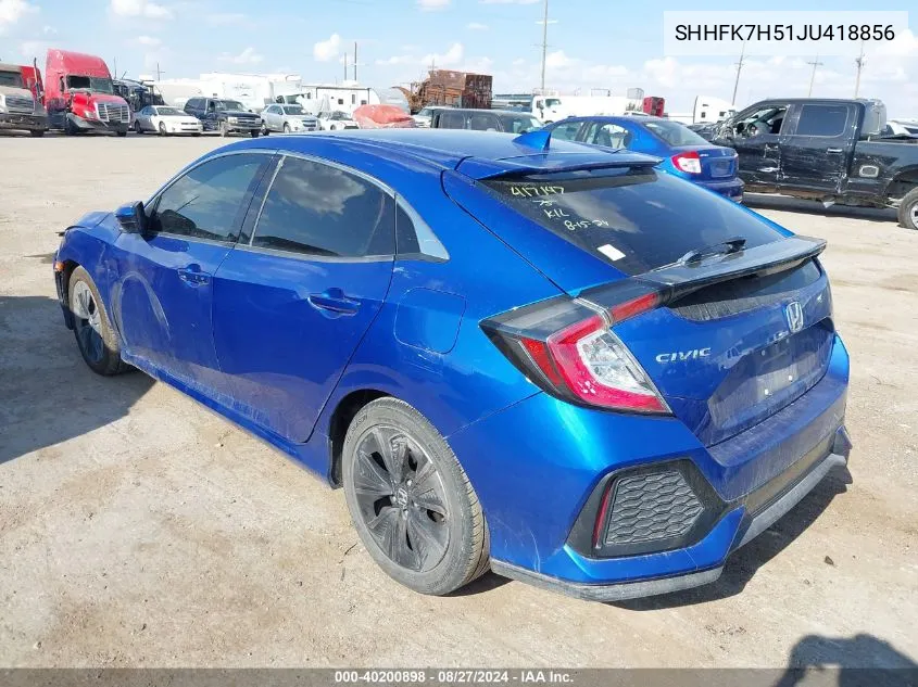 SHHFK7H51JU418856 2018 Honda Civic Ex