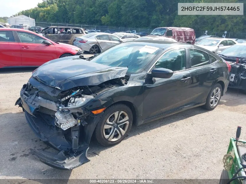 2018 Honda Civic Lx VIN: 2HGFC2F59JH574465 Lot: 40206123