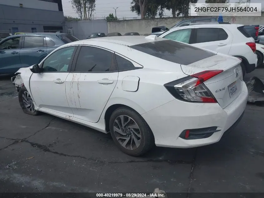 2018 Honda Civic Ex VIN: 2HGFC2F79JH564004 Lot: 40219979