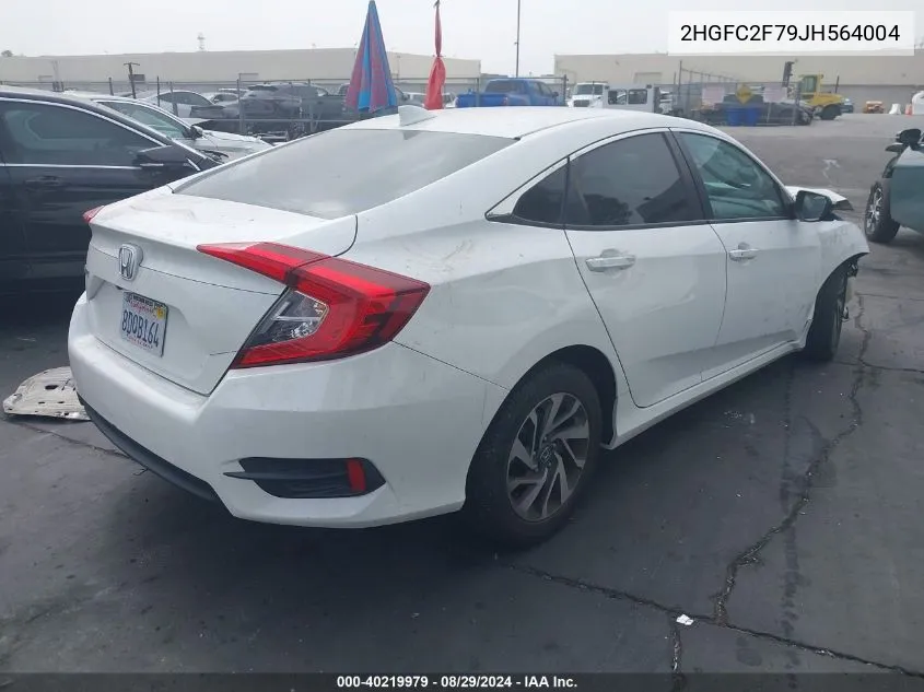 2018 Honda Civic Ex VIN: 2HGFC2F79JH564004 Lot: 40219979