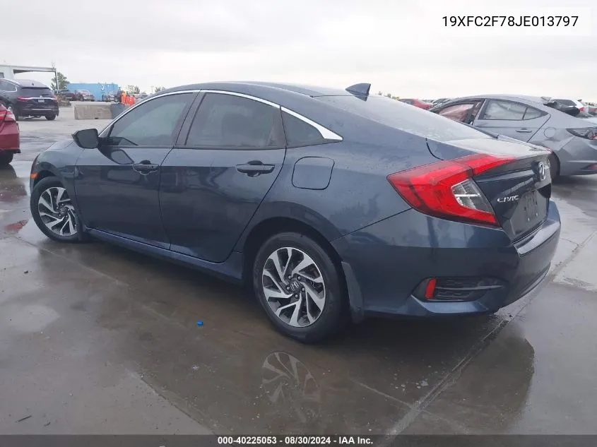 2018 Honda Civic Ex VIN: 19XFC2F78JE013797 Lot: 40225053