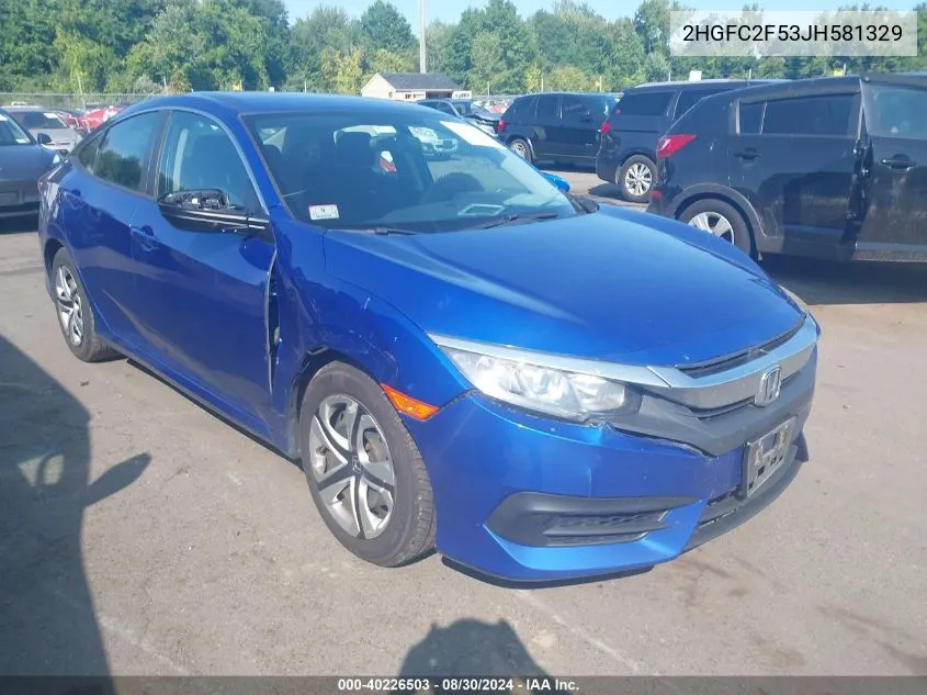 2HGFC2F53JH581329 2018 Honda Civic Lx