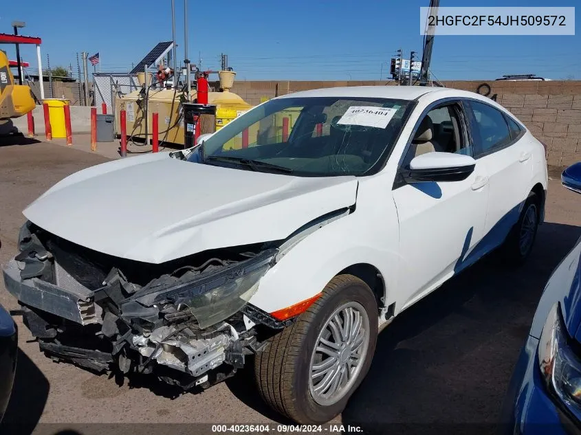 2018 Honda Civic Lx VIN: 2HGFC2F54JH509572 Lot: 40236404