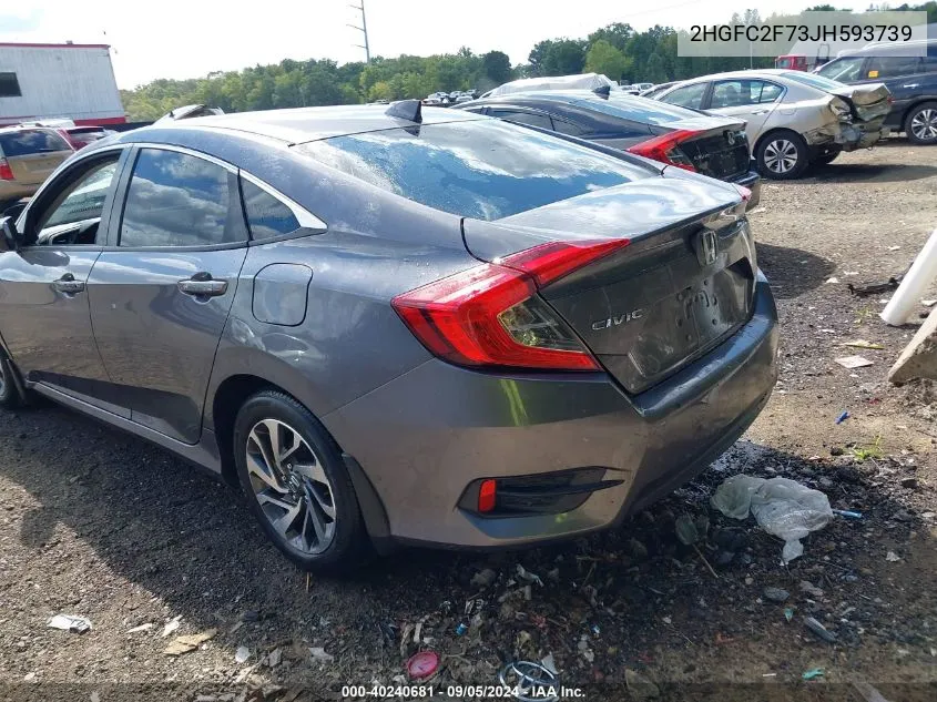 2HGFC2F73JH593739 2018 Honda Civic Ex