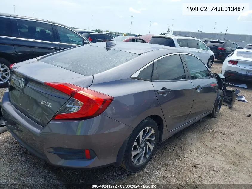 19XFC2F74JE013487 2018 Honda Civic Ex