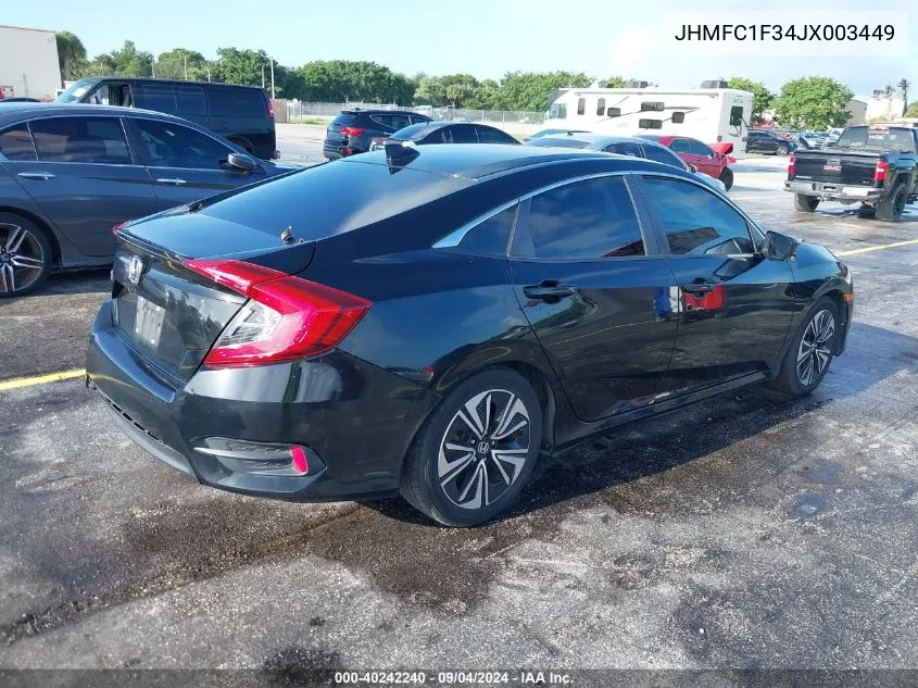 2018 Honda Civic Ex-T VIN: JHMFC1F34JX003449 Lot: 40242240