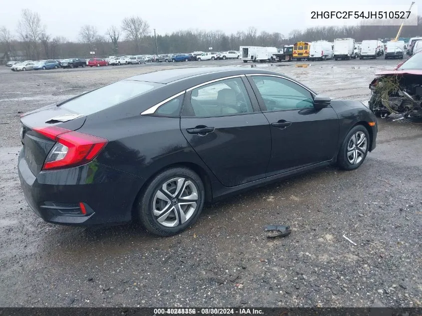 2018 Honda Civic Lx VIN: 2HGFC2F54JH510527 Lot: 40248356