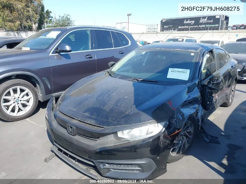 2018 Honda Civic Ex VIN: 2HGFC2F79JH608275 Lot: 40250902