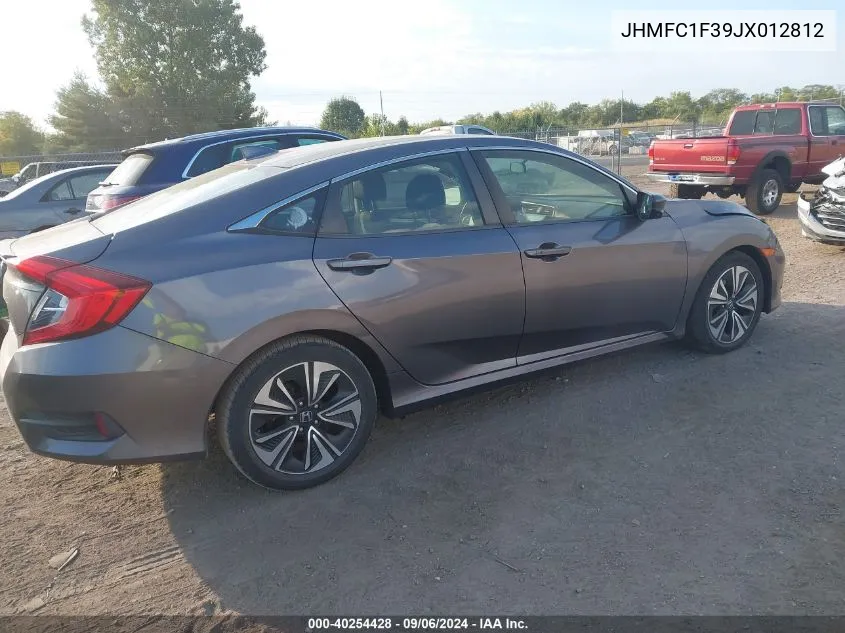 2018 Honda Civic Ex-T VIN: JHMFC1F39JX012812 Lot: 40254428