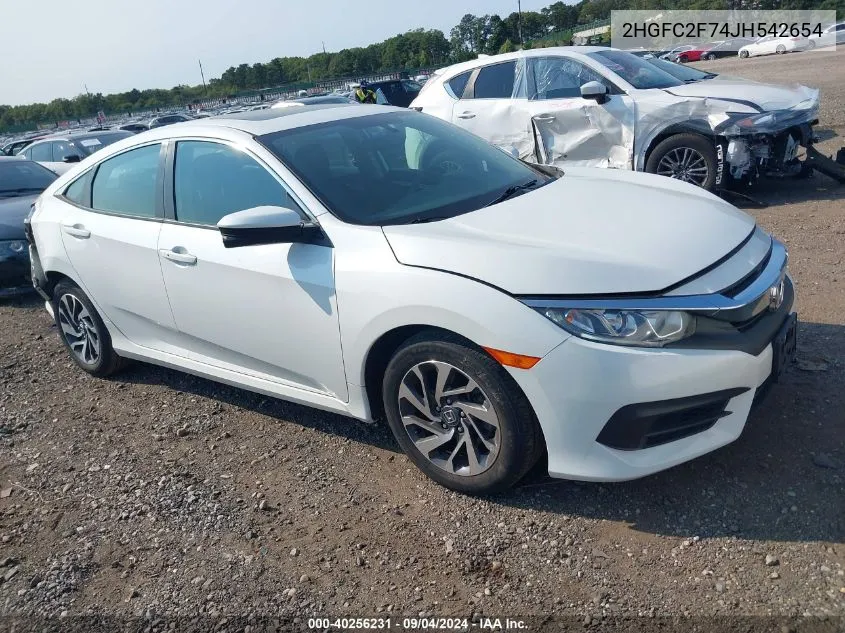 2HGFC2F74JH542654 2018 Honda Civic Ex