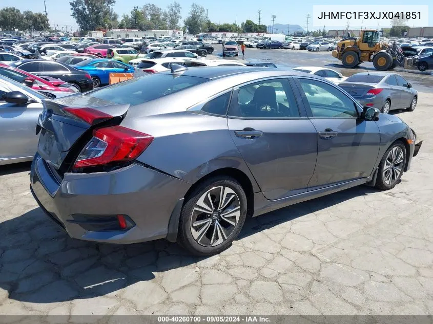 2018 Honda Civic Ex-T VIN: JHMFC1F3XJX041851 Lot: 40260700