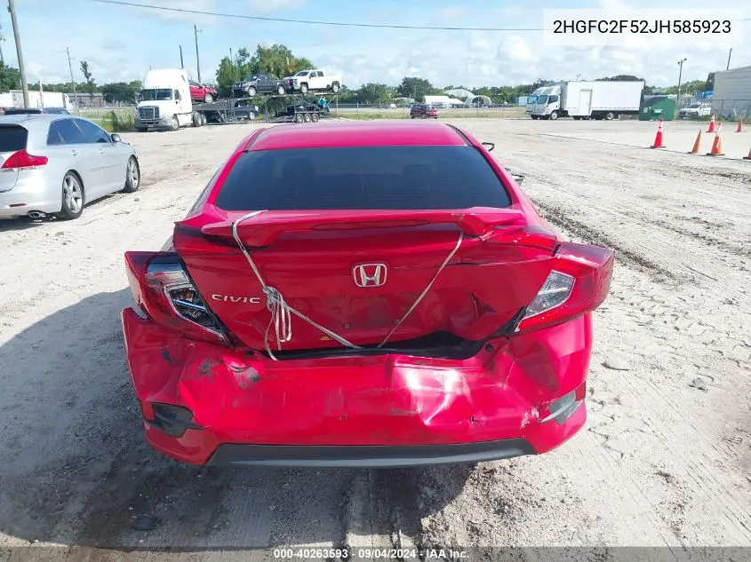 2018 Honda Civic Lx VIN: 2HGFC2F52JH585923 Lot: 40263593