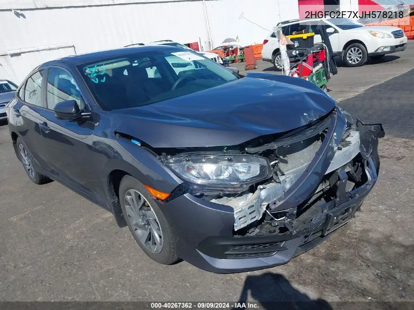 2018 Honda Civic Ex VIN: 2HGFC2F7XJH578218 Lot: 40267362