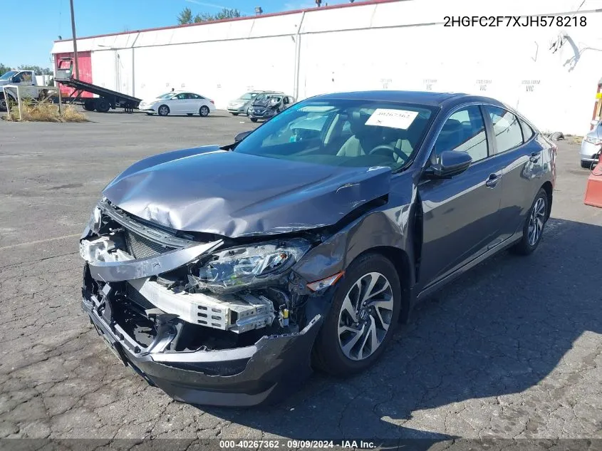 2HGFC2F7XJH578218 2018 Honda Civic Ex