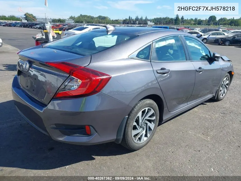 2018 Honda Civic Ex VIN: 2HGFC2F7XJH578218 Lot: 40267362