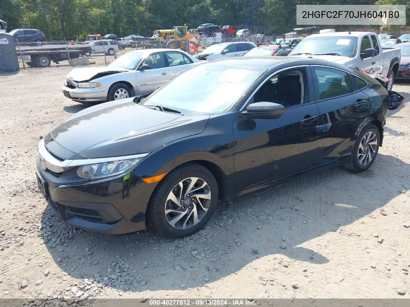 2018 Honda Civic Ex VIN: 2HGFC2F70JH604180 Lot: 40277812