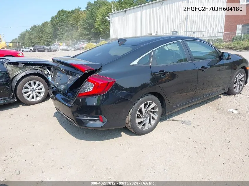 2018 Honda Civic Ex VIN: 2HGFC2F70JH604180 Lot: 40277812