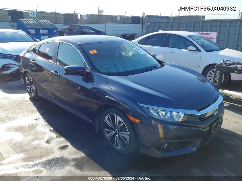 2018 Honda Civic Ex VIN: JHMFC1F35JX040932 Lot: 40278288