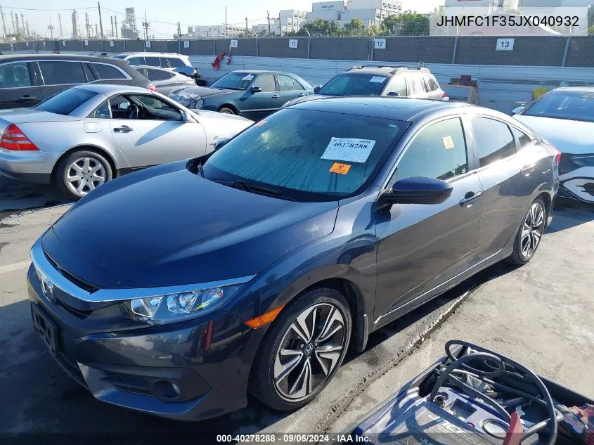 2018 Honda Civic Ex VIN: JHMFC1F35JX040932 Lot: 40278288