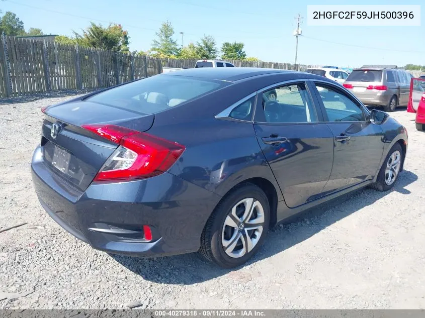 2018 Honda Civic Lx VIN: 2HGFC2F59JH500396 Lot: 40279318