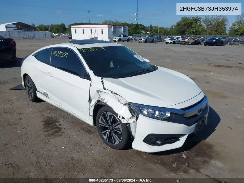 2018 Honda Civic Ex-L VIN: 2HGFC3B73JH353974 Lot: 40285179