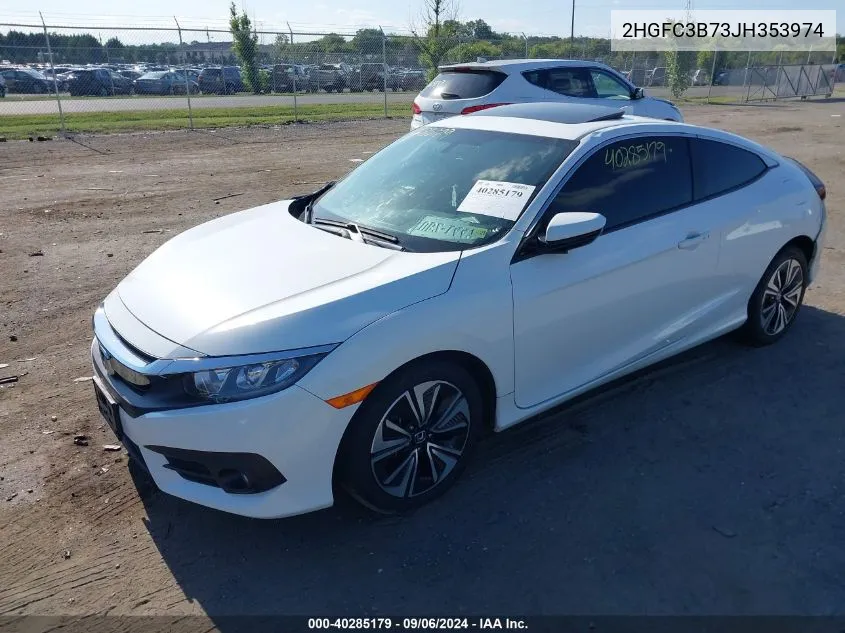 2018 Honda Civic Ex-L VIN: 2HGFC3B73JH353974 Lot: 40285179