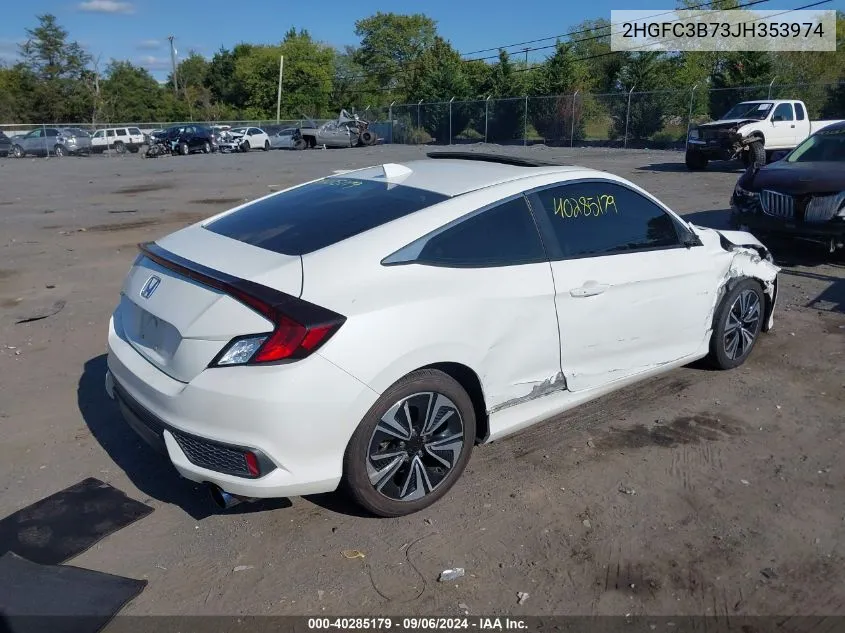 2018 Honda Civic Ex-L VIN: 2HGFC3B73JH353974 Lot: 40285179