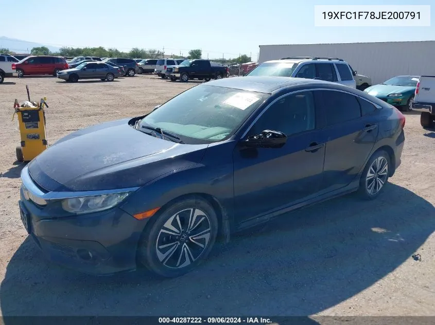 2018 Honda Civic Ex-L VIN: 19XFC1F78JE200791 Lot: 40287222