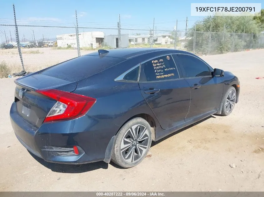 2018 Honda Civic Ex-L VIN: 19XFC1F78JE200791 Lot: 40287222