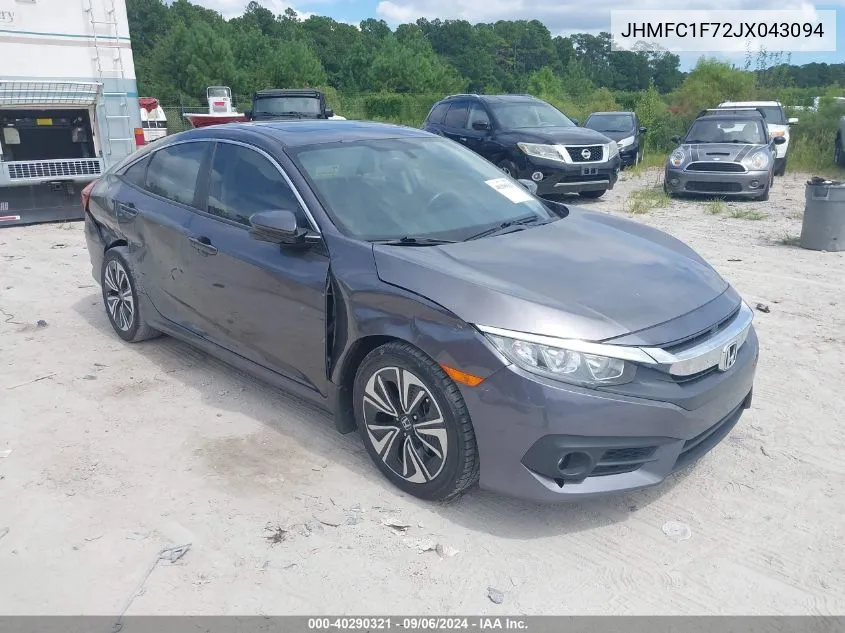 2018 Honda Civic Ex-L VIN: JHMFC1F72JX043094 Lot: 40290321