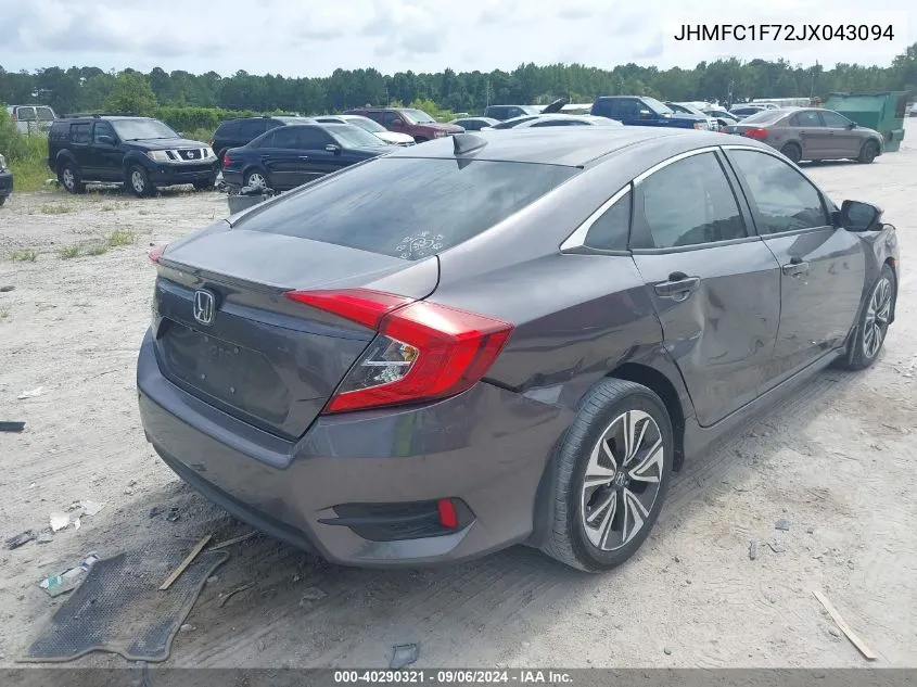 2018 Honda Civic Ex-L VIN: JHMFC1F72JX043094 Lot: 40290321