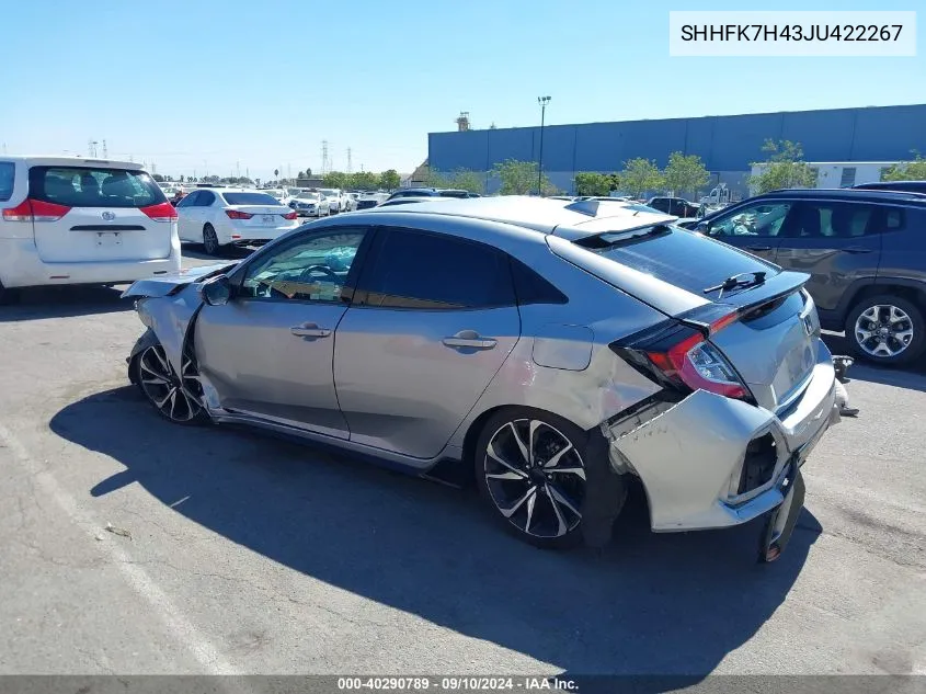 SHHFK7H43JU422267 2018 Honda Civic Sport