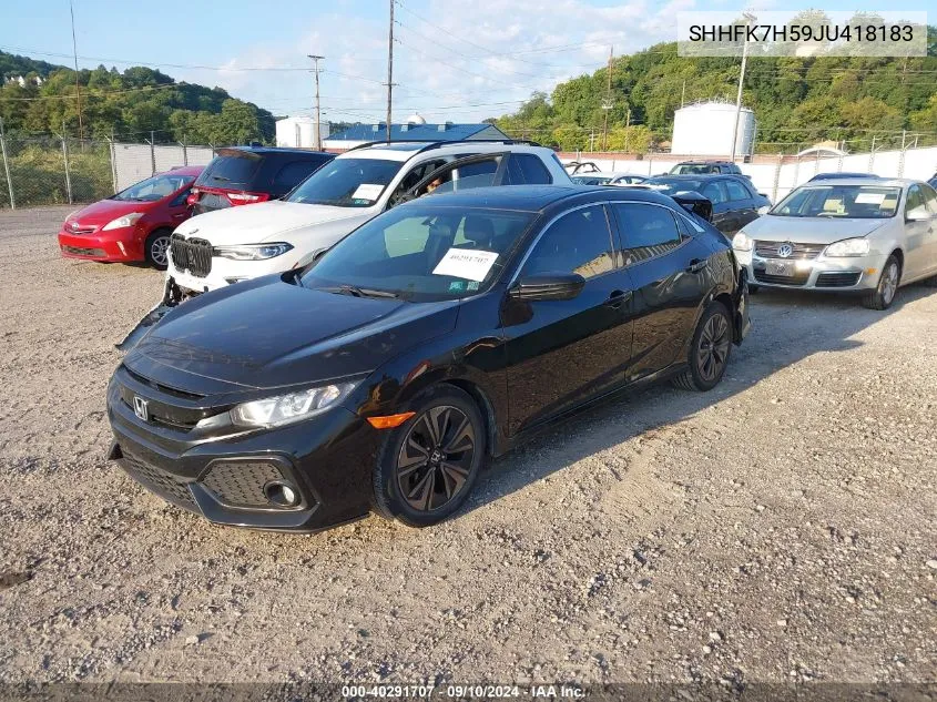 2018 Honda Civic Ex VIN: SHHFK7H59JU418183 Lot: 40291707