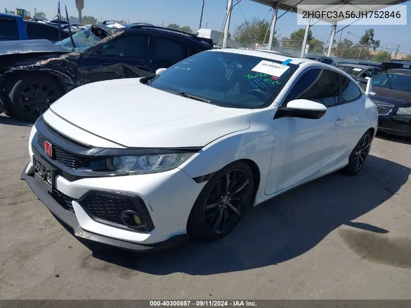 2HGFC3A56JH752846 2018 Honda Civic Si